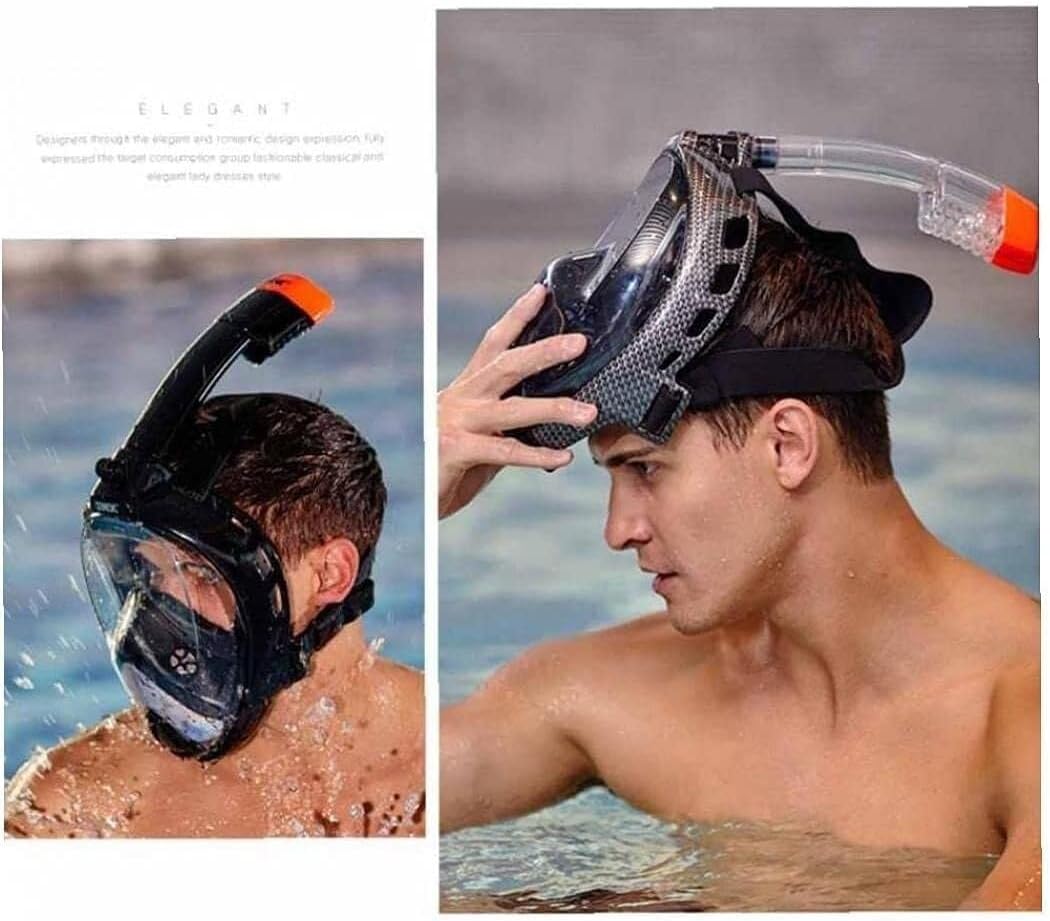 Full Face Scuba Diving Mask, Swimming Mask with Snorkel for Adult Underwater Swimming Anti-Fog Goggles Snorkeling Professional Diving Equipment for Scuba Diving, Snorkeling and Freediving