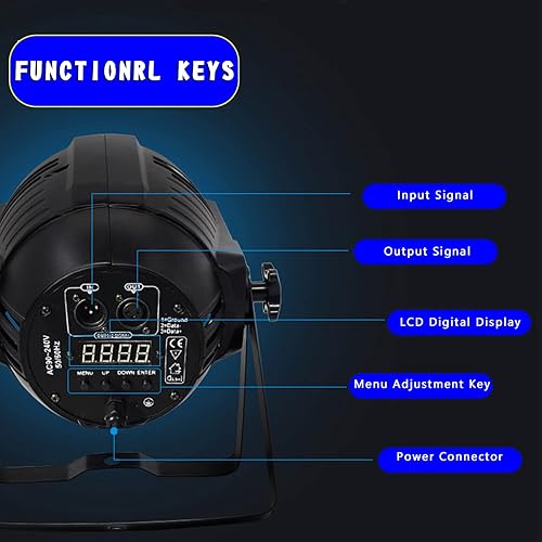 Miniatura 7 de Topteng Luz de cabeza móvil de 200 W, 18 LED AP, 18 x 10 W, luces de escenario RGBW DMX cambio de color, luces de DJ 18 LED por luz de escenario