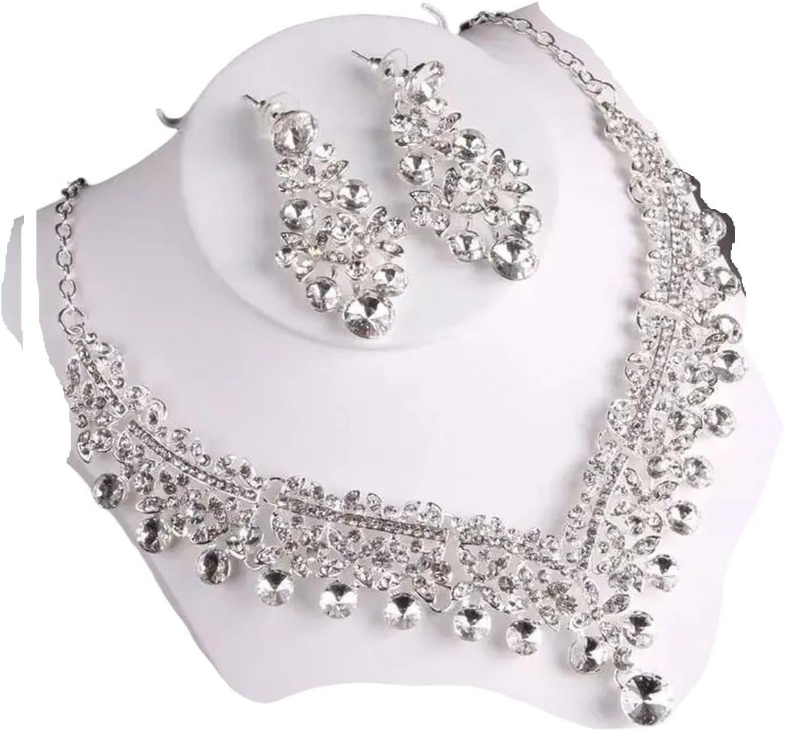 [PUYATEFG] 新しい2025ラグジュアリーハートクリスタルブライダルジュエリー調査結果セットウェディングラインストーンクラウ