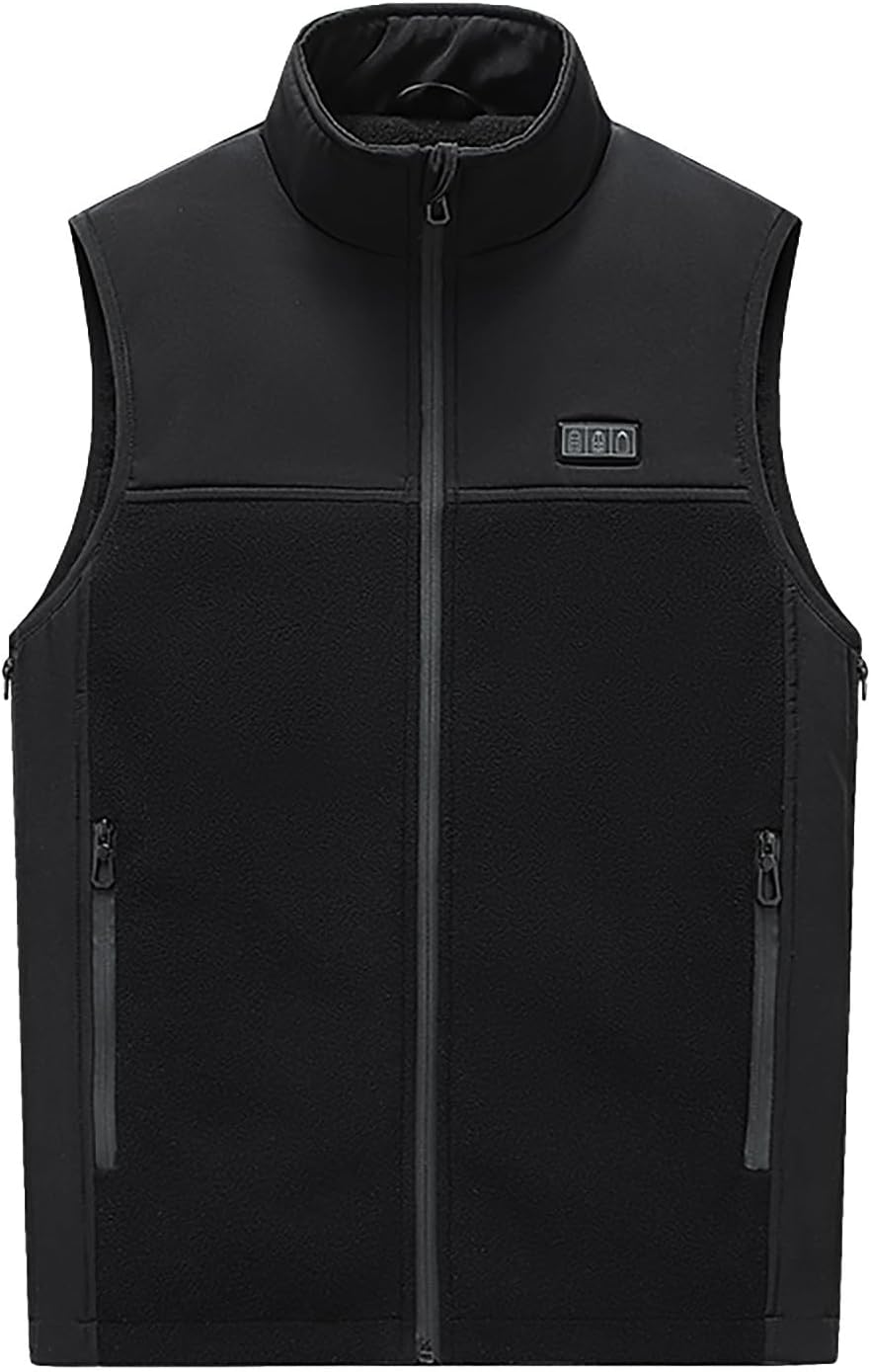 FZYLQY Unisex Heated Vest Quilted Windproof Thermal Jackets Lightweight Zip Up Stand Collar Waistcoat Casual Warm Coat