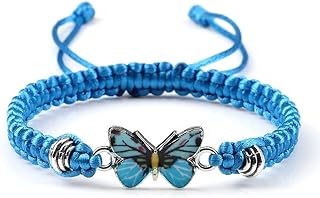 1PC Butterfly Bracelet Adjustable String Butterfly Bracelets Cute Butterfly Charm Bracelet for Women Teen Girls