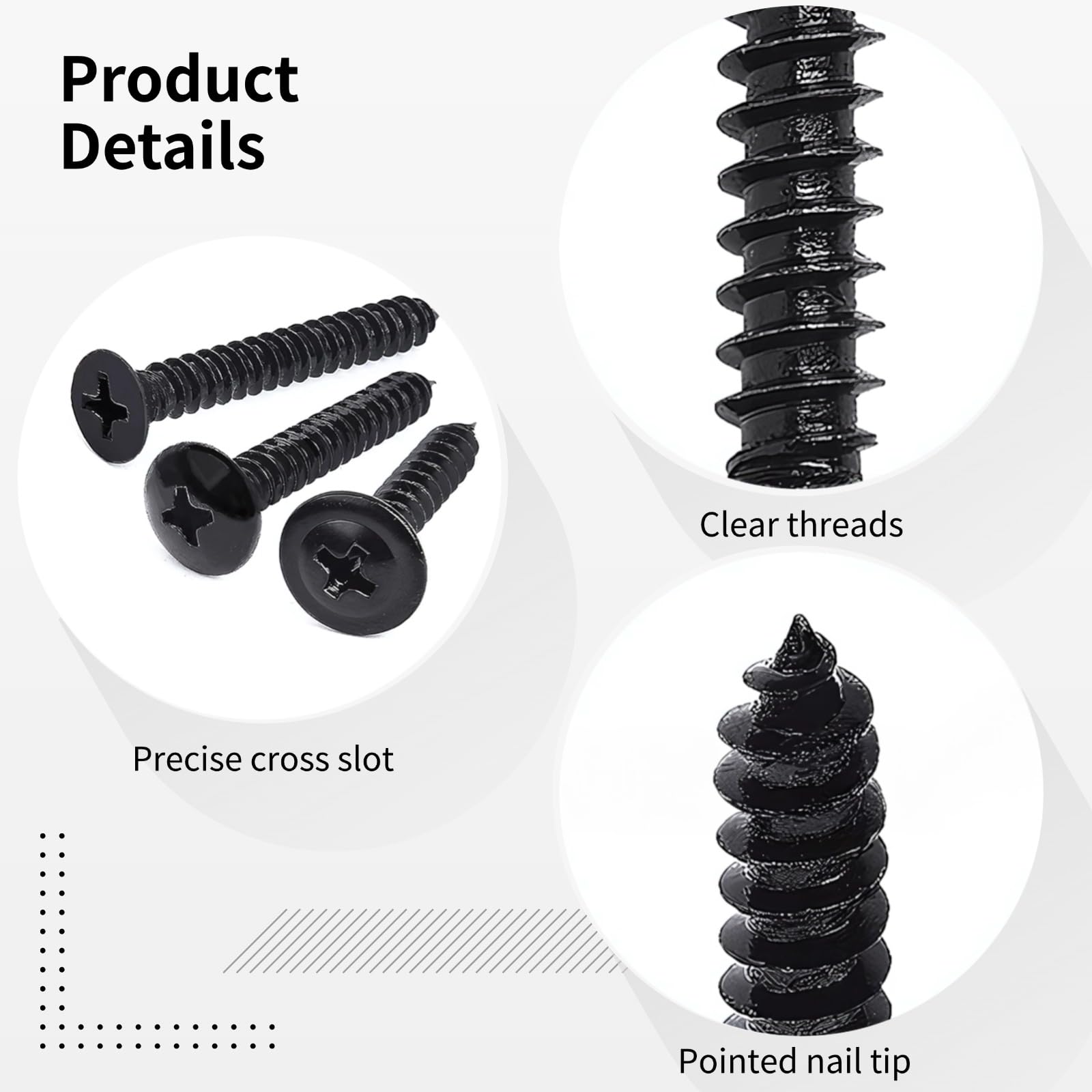 Kit surtido de 420 tornillos para madera, tornillos autorroscantes Phillips de cabeza plana en acabado de zinc negro, cierres de acero al carbono para carpintería, varios tamaños incluidos, peso total