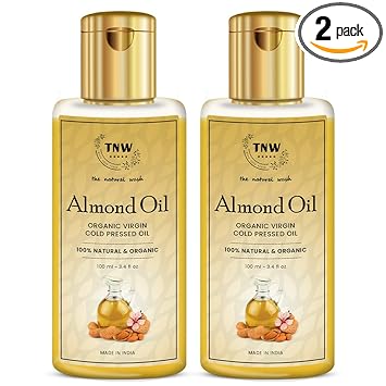 TNW-THE NATURAL WASH Cold Pressed Virgin Almond Oil For Skin and Hair 100% Pure and Natural Pack of 2 Each - 100 ml