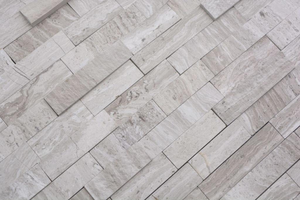 Azulejos de mosaico de mármol, color beige mate, para cocina, baño, 10 unidades