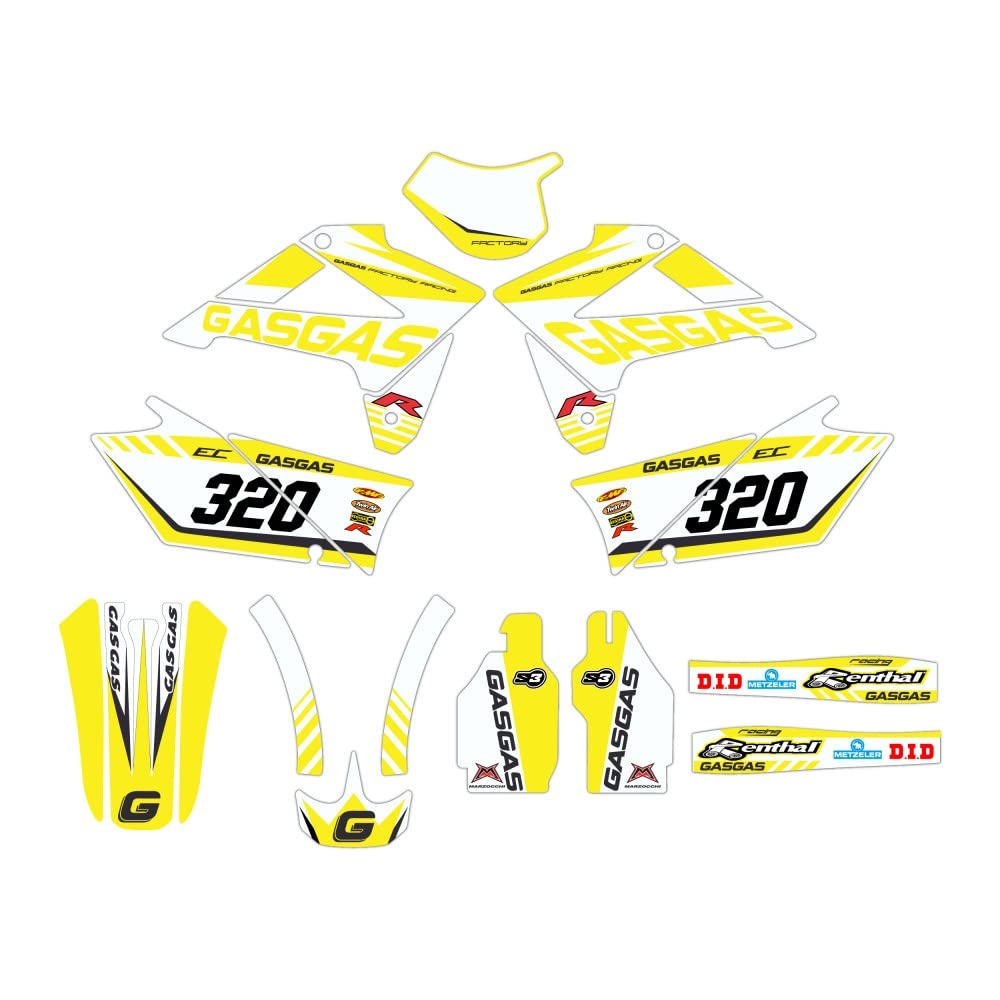 Kit autocollants moto Gas-Gas EC 07-09 jaune mod.2 enduro