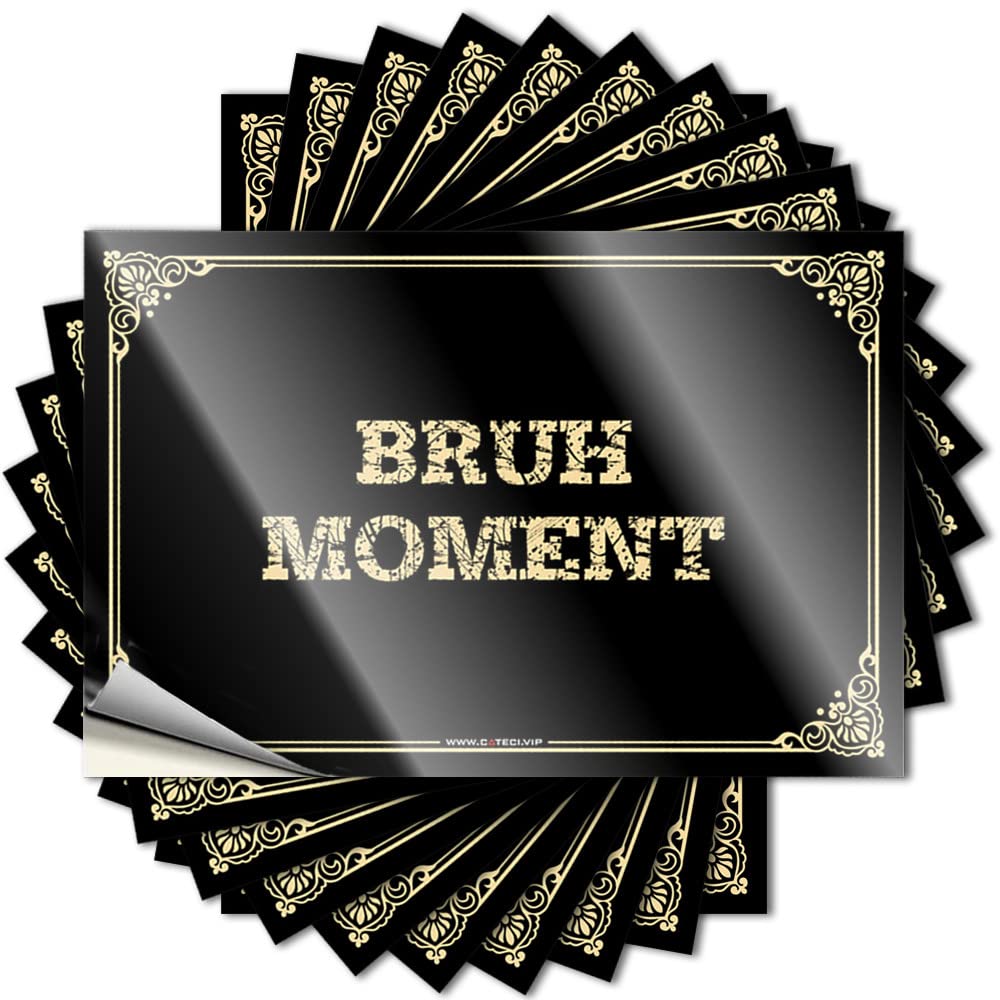 Lettering Sticker Assorted Vinyl Decals, Safe Waterproof Window Stickers for Water Bottle | Bruh Moment Perfect for Fall Laptop Decor(8X12CM)