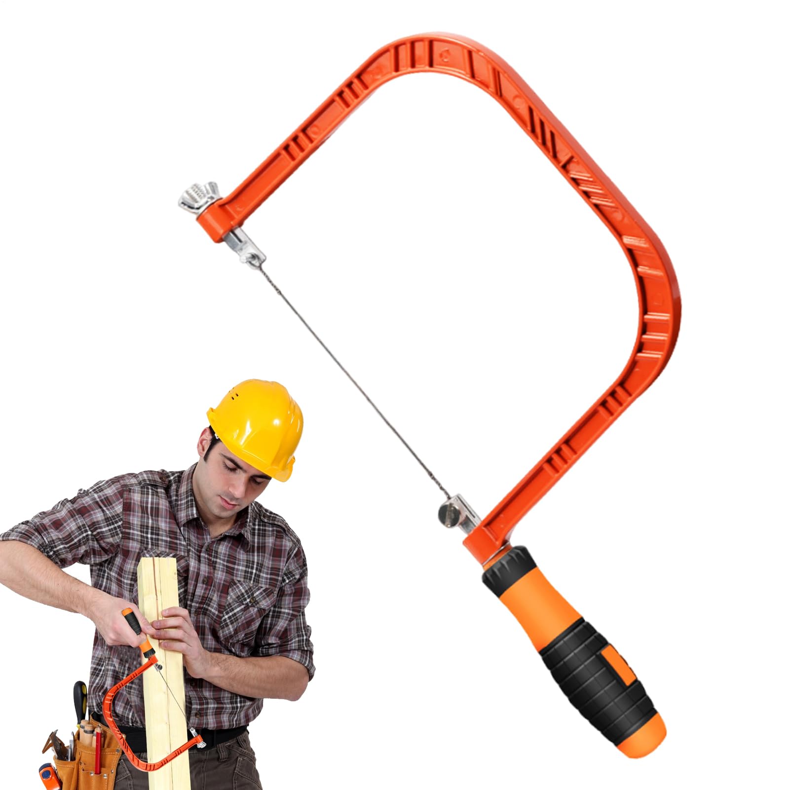 Scie à chantourner avec cadre en métal robuste pour découpe précise de caoutchouc souple