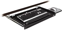 Vista 3 de 3M Cajón ajustable para teclado debajo del escritorio, tres ajustes de altura, bandeja ancha con reposamuñecas de gel que se adapta a la mayoría
