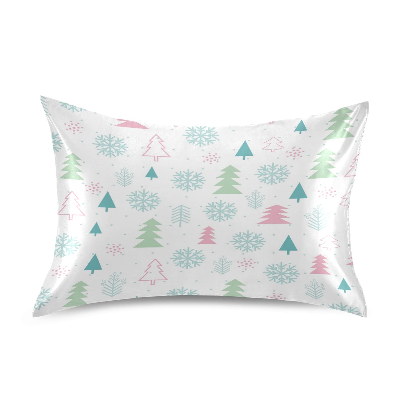 Taie d'oreiller en satin standard housse de coussin rafraîchissante motif de Noël
