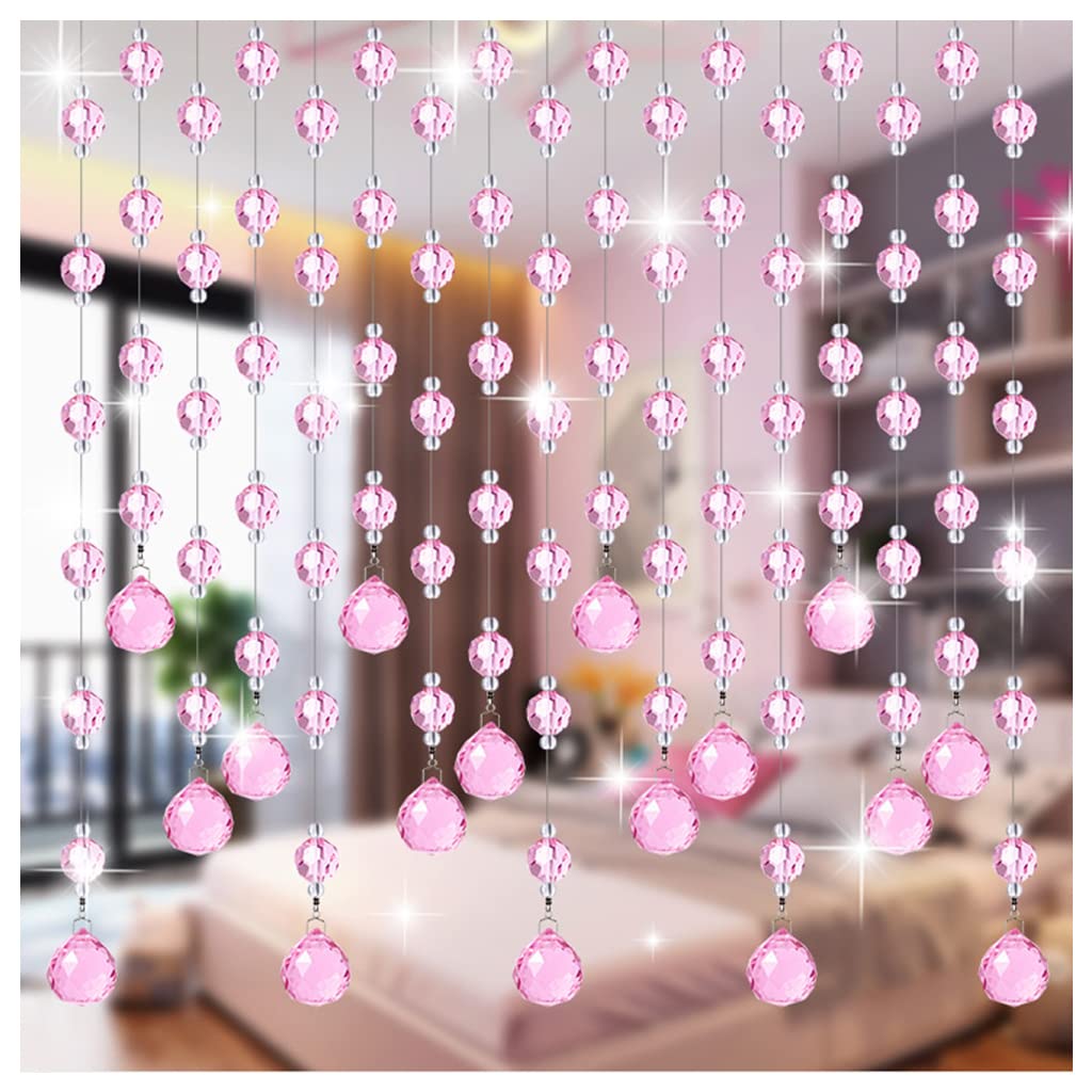 HNZHUXUE Crystals Beaded Decorative Curtains for Doorways Girls Room, 25 Strands Beaded Curtains Glass Crystal Beads Panel Closet Room Divider Bedroom Hanging Panel/90 * 150Cm