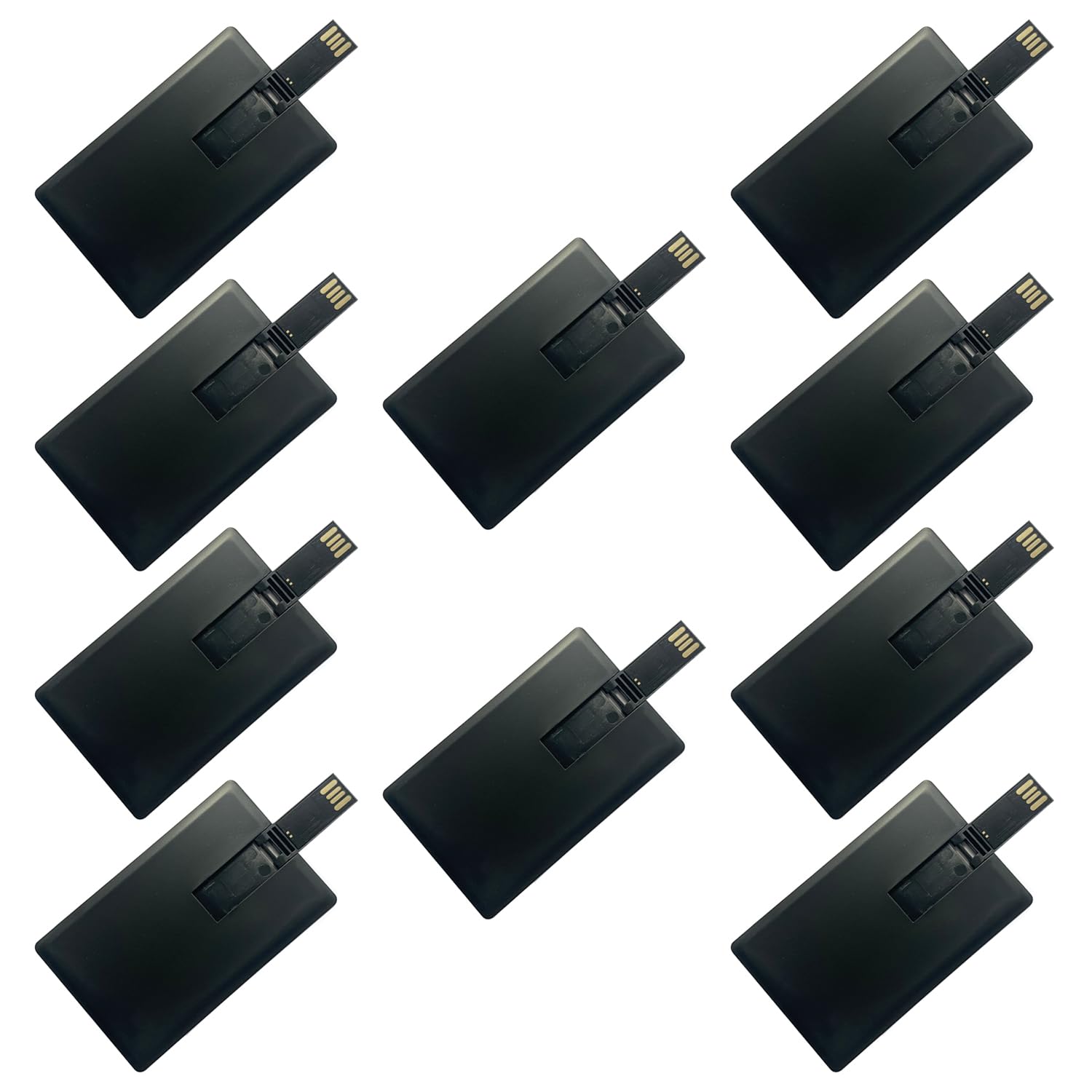 Fenglangrong 10 Stück USB-Flash-Laufwerk,Schwarze 1GB Kredit-Bankkartenform Flash-Laufwerk Memory Stick U-Disk-Daumen-Geschenk USB Stick Flach