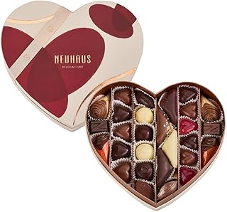 Neuhaus Belgian Chocolate Gift Box – Medium Heart-Shaped Assortment of 28 Iconic Belgian Pralines – Luxury Valentine’s Day Chocolate Gift