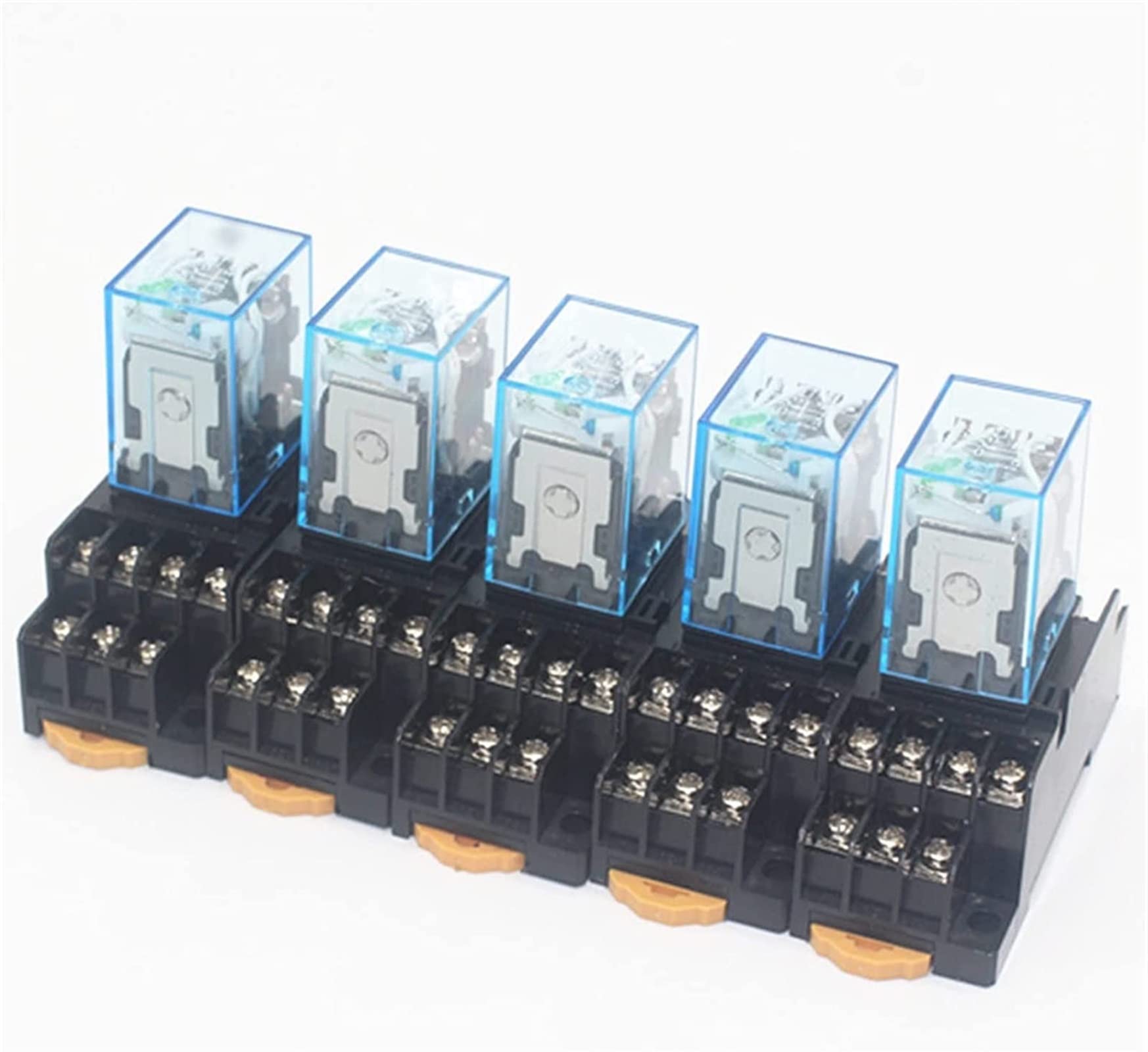 LKPEHTAGN Relay 5set MY4NJ Coil AC12V AC24V DC12V DC24V DC36V AC110V AC220V HH54P 5A Miniature Electromagnetic General Purpose with Base