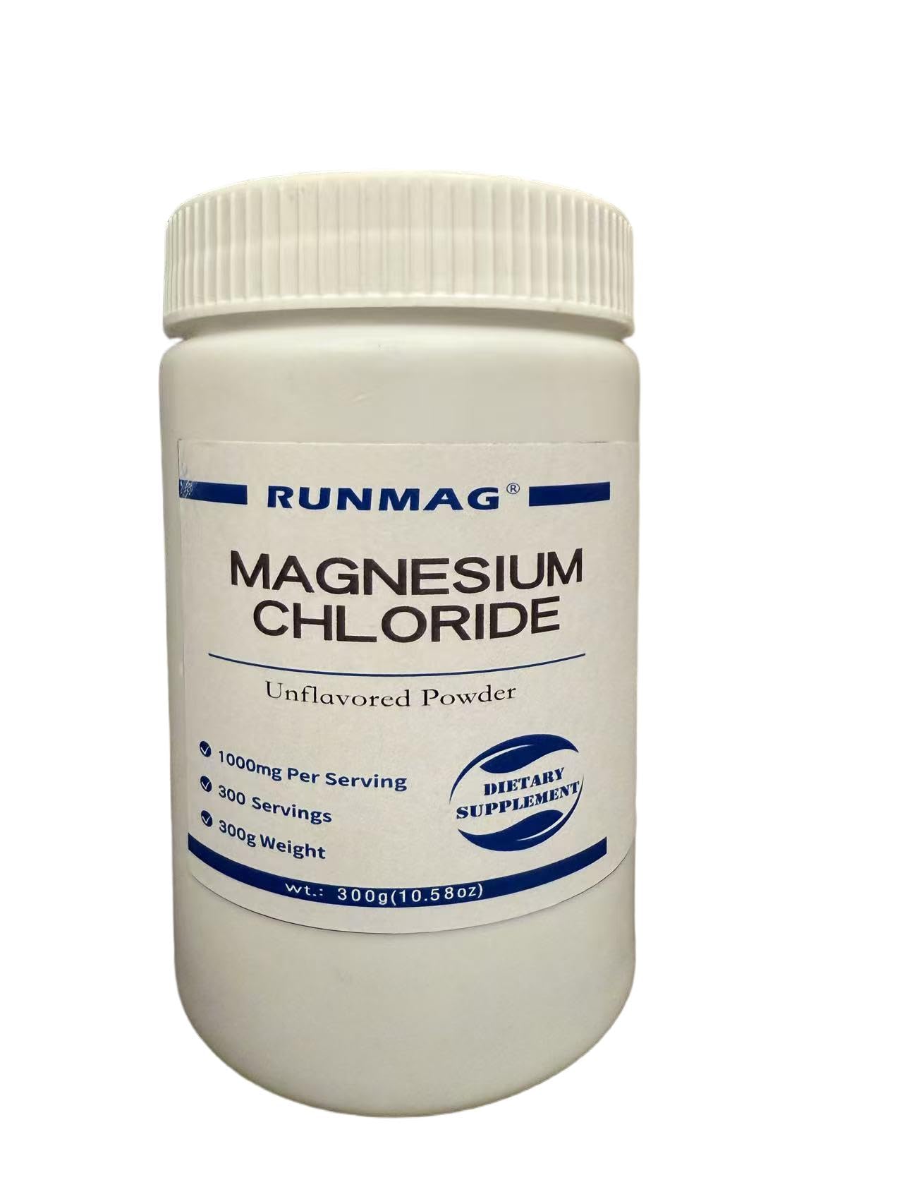 Magnesium Chloride Powder, Food Grade Oral Magnesium Supplement, Highly Soluble, Unflavored, 300 g (10.58 oz)