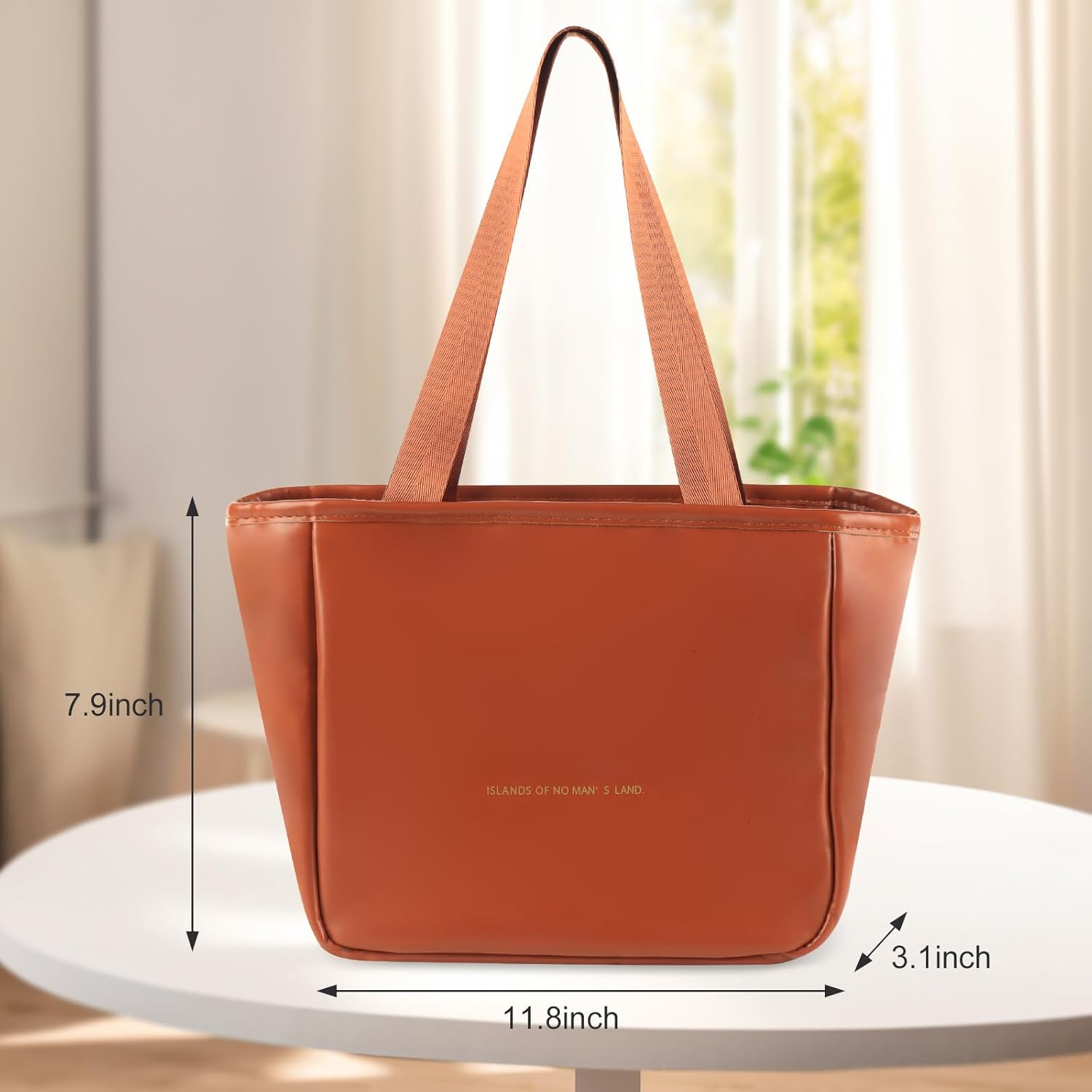 Lunch Box for Women, Lunch Bag for Women Simple Reusable Insulated Lunch Tote Bag Cute Cooler Food Storage Bags for Work, Office or Picnic (Brown) - Image 6