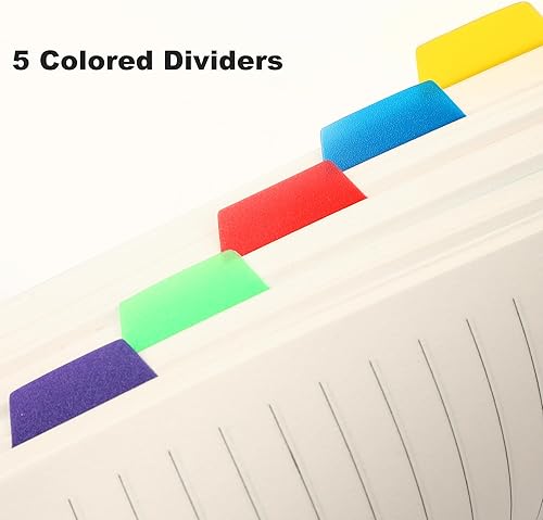 Miniatura 3 de Cuaderno de 5 asignaturas con pestañas A5, cuaderno de rayas anchas con divisores, 246 páginas, cuadernos impermeables de tapa dura para el trabajo