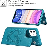 Vista 224 de Cavor for iPhone 11 Wallet Case with Card Slots Holder,Premium PU Leather Kickstand Feature Case [Wrist Strap] Double Magnetic Clasp Shockproof Flip