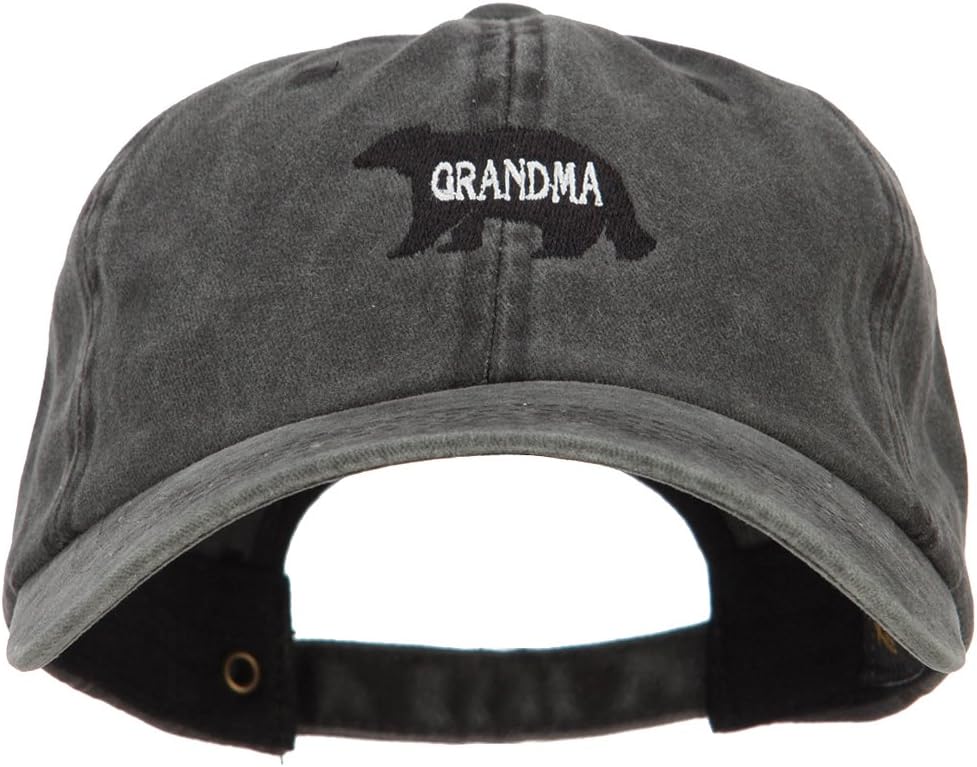 e4Hats.com Grandma Bear Embroidered Washed Cotton Twill Cap