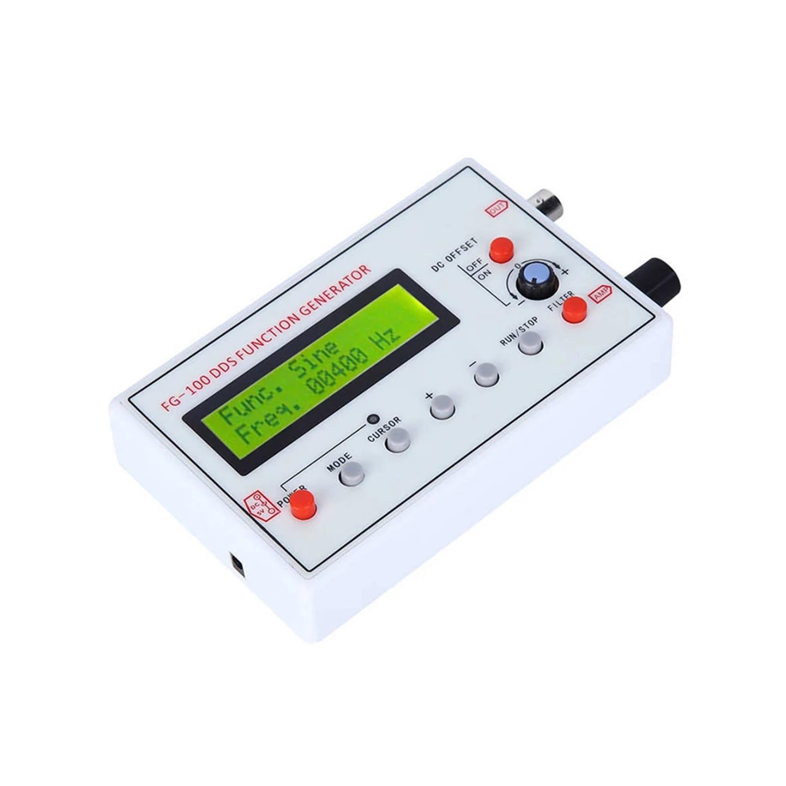 FG-100 DDS función generador de señal contador de frecuencia 1Hz - 500KHz módulo de fuente de señal sinusoidal + cuadrado + triángulo + forma de onda de diente de sierra