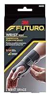 Vista 1 de FUTURO Compression Stabilizing Wrist Brace, Right Hand, Small/Medium Size, Provides Support to Injured Wrists, Easy-to-Use Design, Three Straps