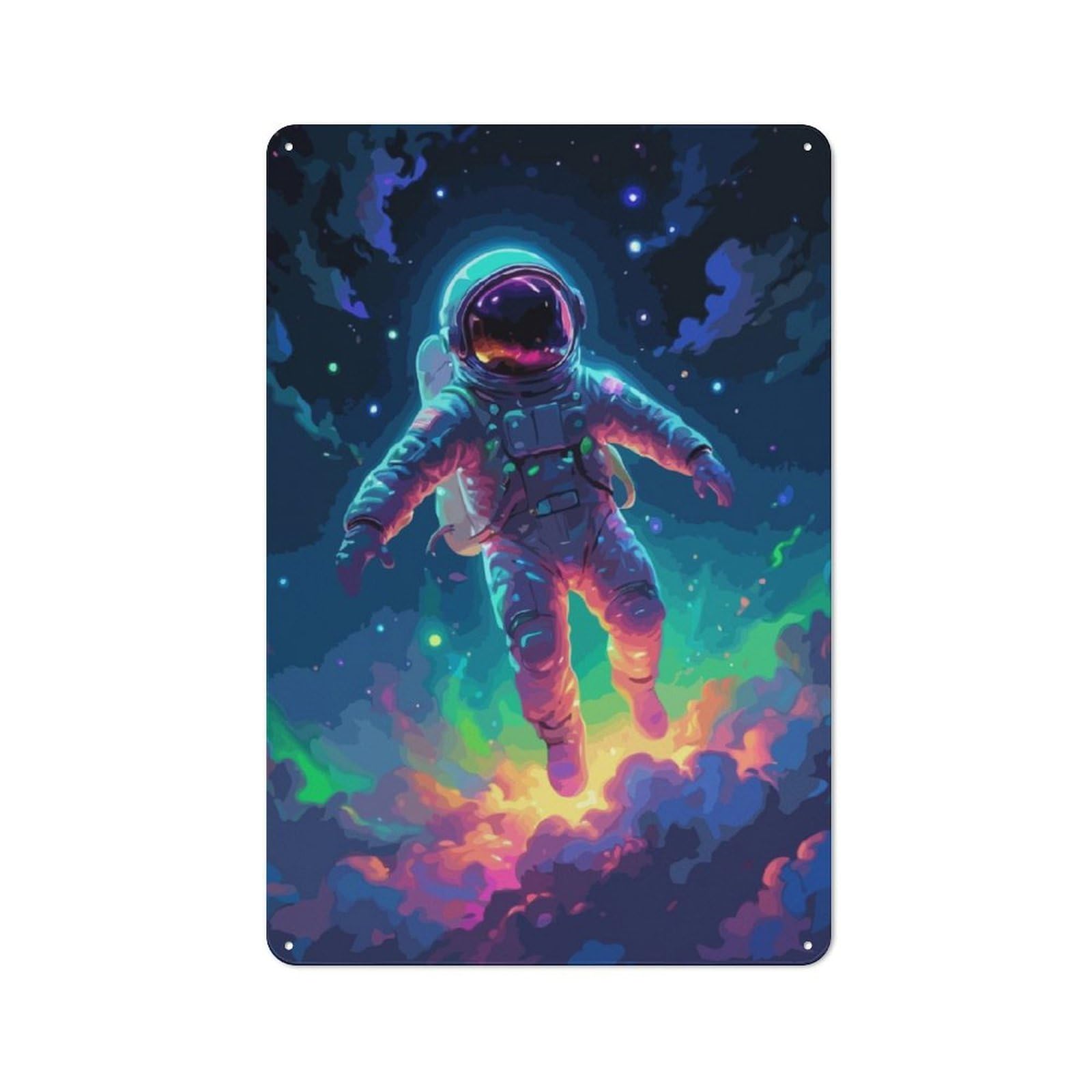 Vintage Astronaut On The Space Decorative Metal Plaque 30x20cm, Garden Room Wall Plaque for Shed, Garden Room, Porch Or Garage