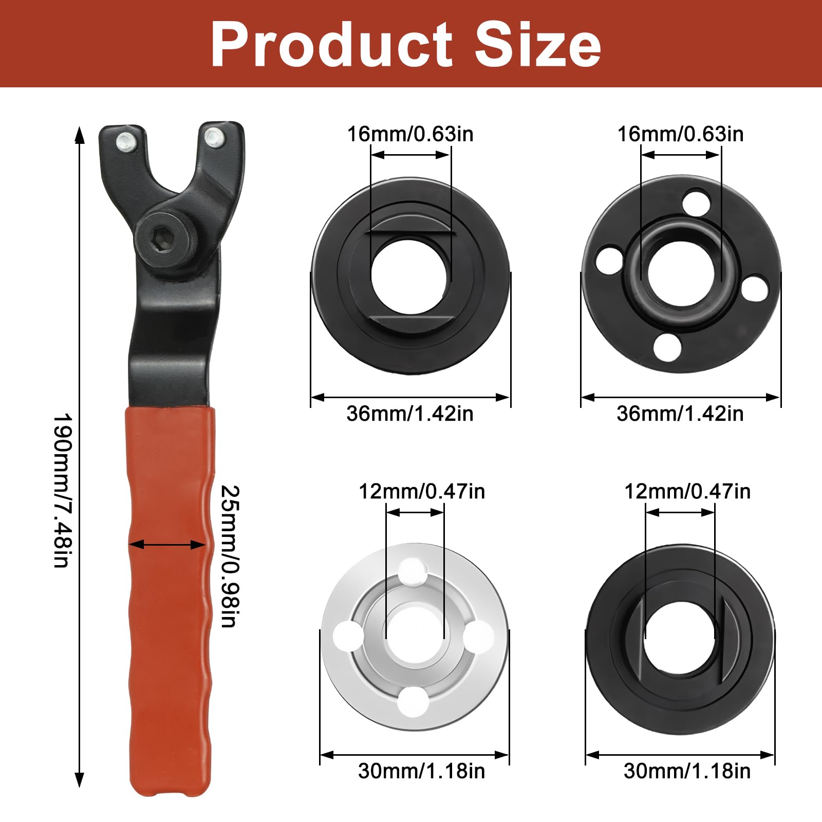 Angle Grinder Adjustable Pin Wrench, 8-48mm Adjustable Angle Grinder Key - Image 2