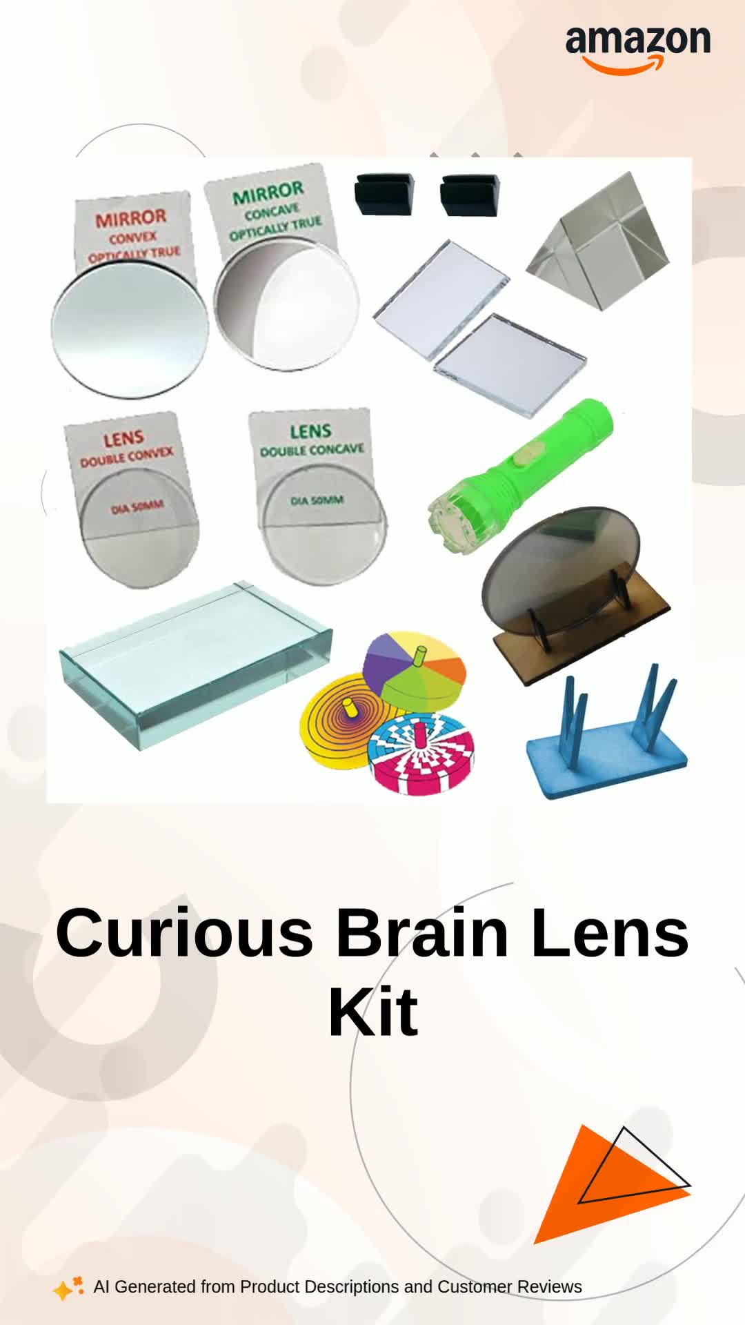 THE CURIOUS BRAIN Lens & Mirror Experiment Set (Multi Color) for