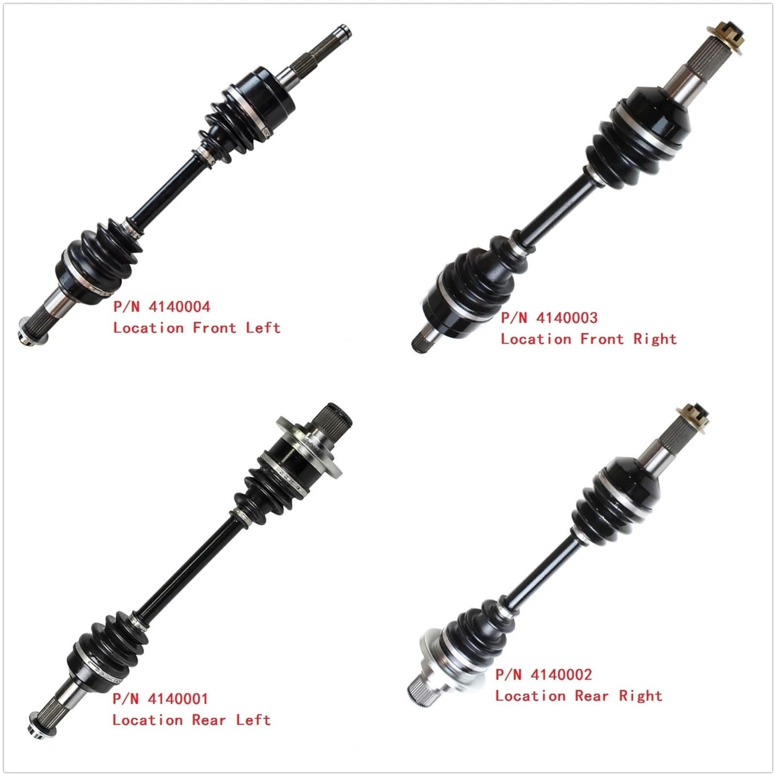 Fuelle, Árbol de Transmisión Kit de fuelle de transmisión para eje de transmisión delantero y trasero de CV, compatible con Yamaha Grizzly 660 YFM660 2003 2004 2005 2006 2007 2008 Eje de Transmisión d
