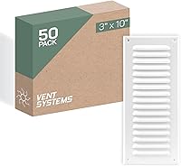 Vista 56 de Vent Systems – 3.35 x 9.84 pulgadas (interior) rejilla de ventilación de aire rectangular de metal blanco para alero, cubierta de rejilla, deflector