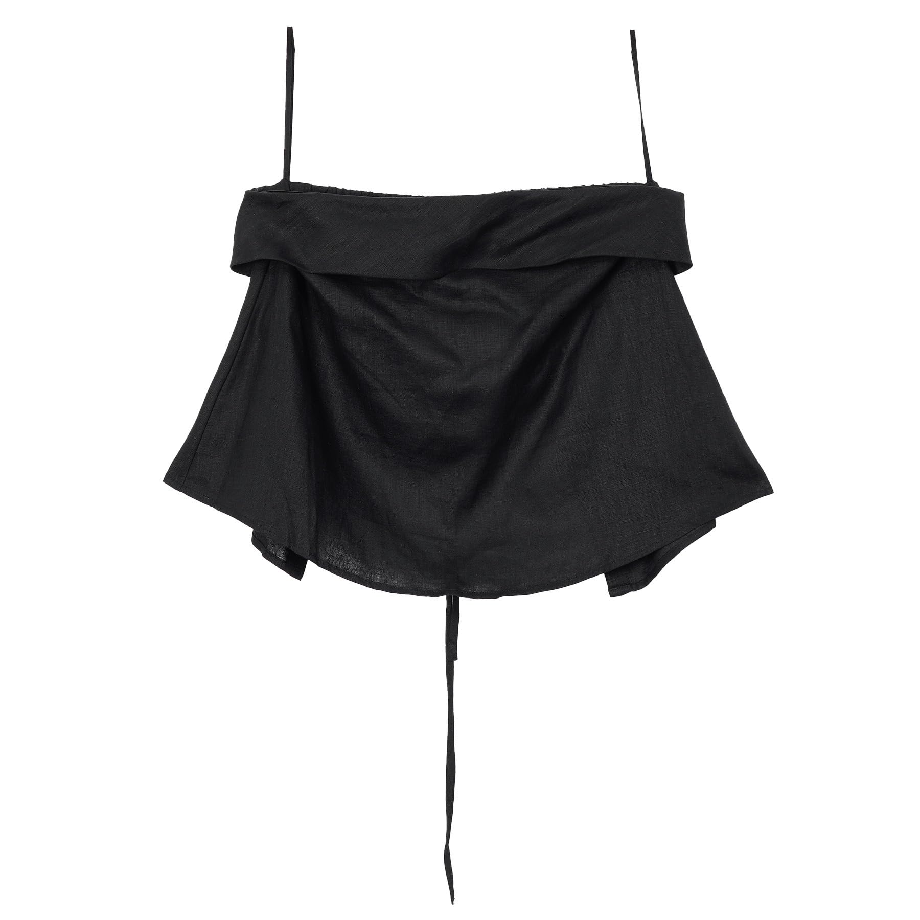 Amazhiyu Tube Top Damen Leinen Bandeau Tops Sommer Schulterfrei Oberteil