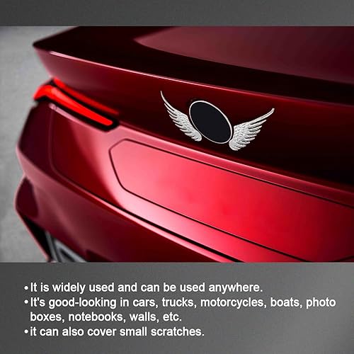 Miniatura 7 de 1 par de calcomanías de aleación de metal para automóvil, calcomanías de metal 3D, emblema de automóvil de alas de águila de halcón, calcomanías de