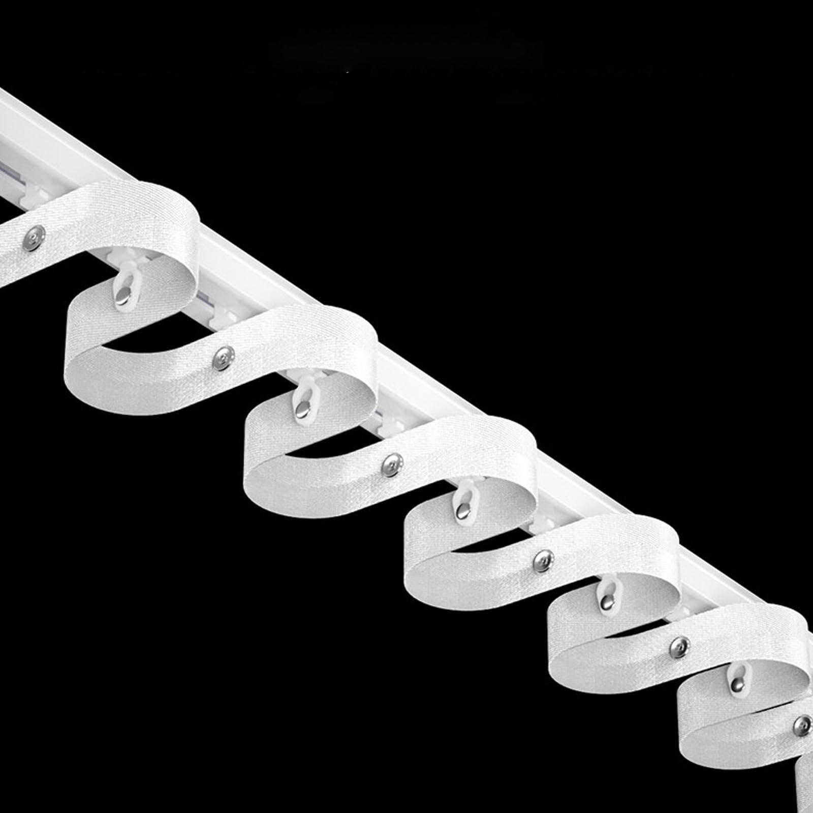 White Aluminum Snake Curtain Track, S-Shape Curtain Rail System, Buckle Hanging, Mute Wave Rail With Wall/Ceiling Mount, Heavy Aluminum Room Divider Ceiling Track(340cm(11.2ft))