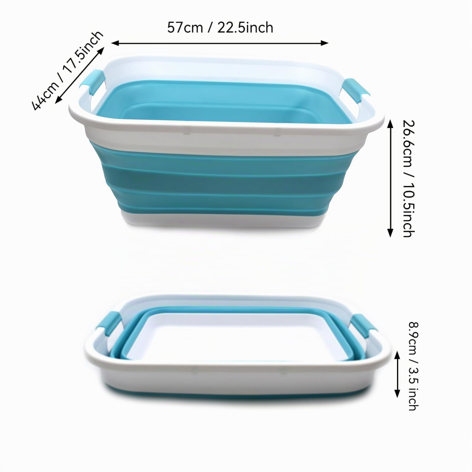 Sammart 41L Panier à linge pliable en plastique – Boîte de rangement pliable et rétractable – Cuve de nettoyage portable – Panier économiseur d'espace
