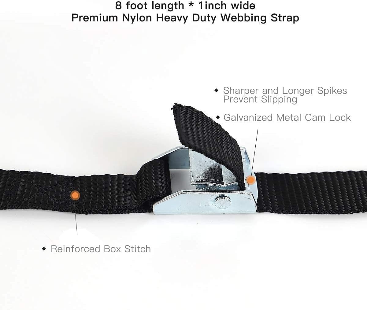 XSTRAP Ratchet Tie Down Straps - 8PK - 1'' x 10 ft Cargo Straps + 6PK 8FT Cam Buckle Straps Powersports Tie-Downs 1-Inch