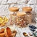 EZOWare Set of 4 Airtight Glass Jars, 46 Fl oz Large Storage Clear Canister Container Set with Bamboo Lid for for Storing Candy, Cookie, Rice, Sugar, Flour, Spices, Nuts, Coffee, Pasta