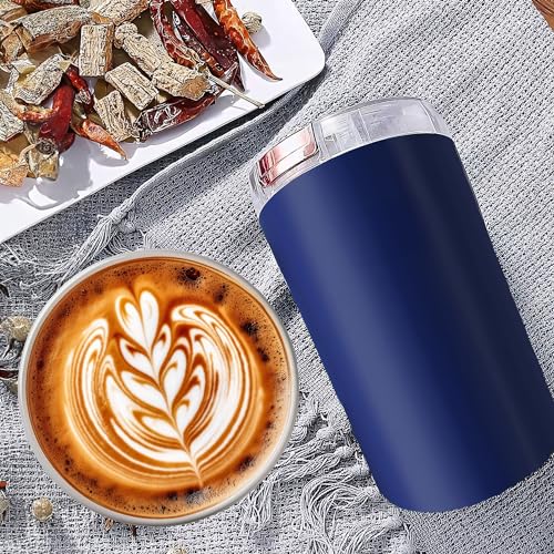 Retoo Kaffeemühle Elektrisch mit Edelstahl Schlagmesser, Keramikmahlwerk Unterwegs Einstellbarer Grobheit, Edelstahlschlagmesser Filterkaffee, Espresso, French Press, cafe