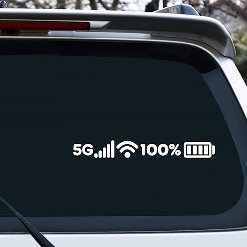 Miniatura 8 de Nouiroy Señal 5G WiFi completa señal de batería completa pegatinas divertidas para coches, calcomanías de ventana de coche, calcomanías de vehículo