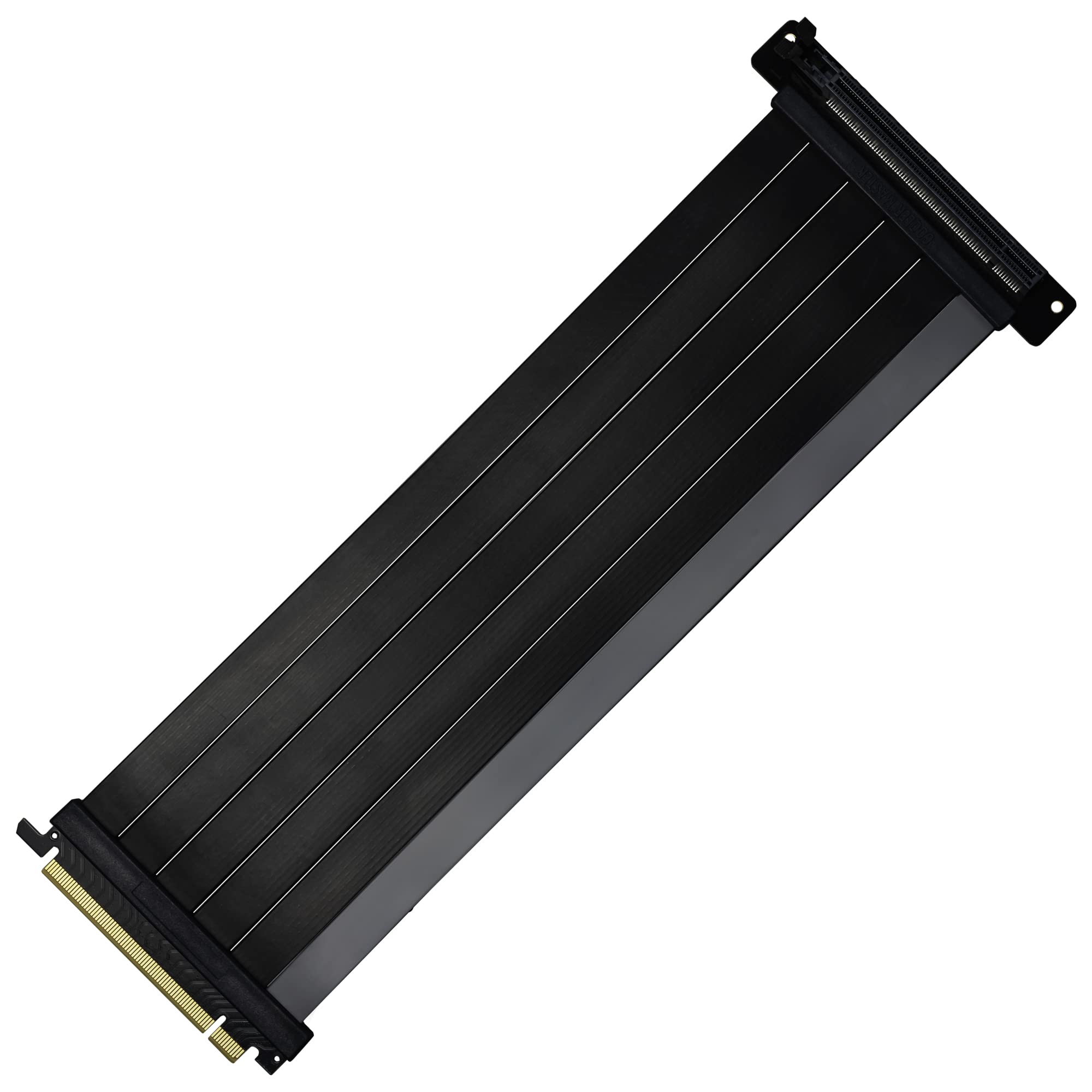 Cooler Master MasterAccessory PCIe 4.0 x16 300mm V2 Riser Cable - EMI Shielded Ultra Flexible TPE Cable, Reinforced PCI Slots, Gold Pin Connectors, Protective ABS Housing - Black