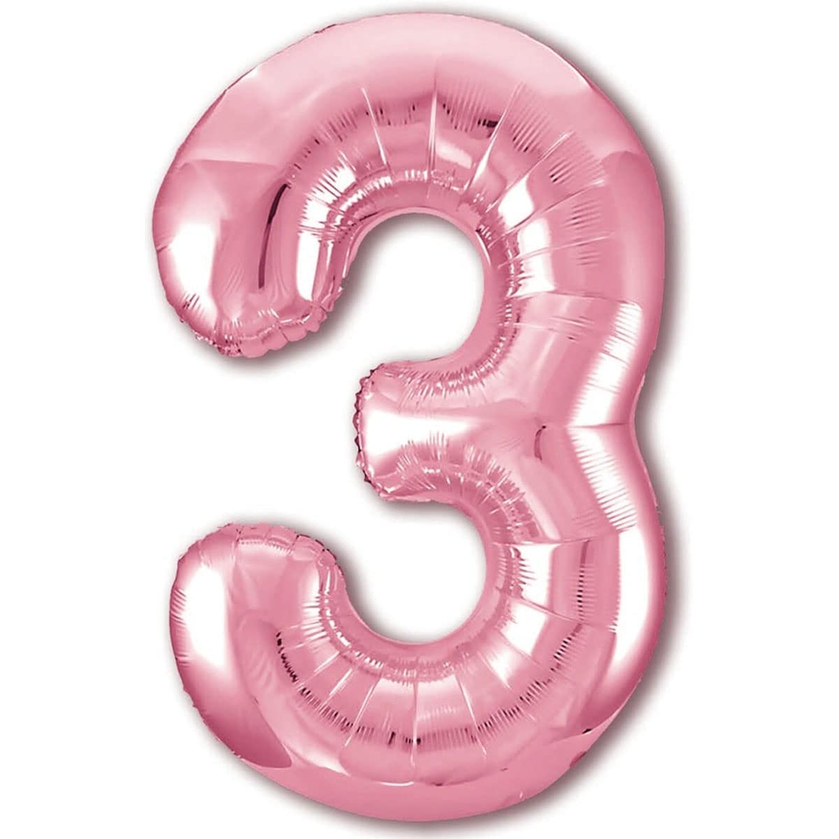 Balloon 3rd Birthday Number 3 Pink XXL Giant Foil Balloon 40” Birthday Decoration for Girl. Flies with Helium