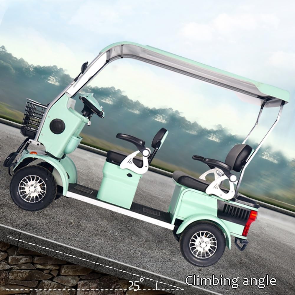 4-Passenger Electric Golf Cart & Scooter for Schools, High Battery Life Electric Wheelchair, Triple Storage Space, Ideal for Seniors and Adults