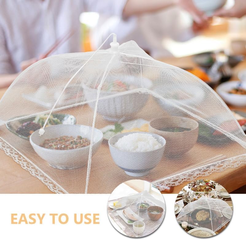 TOYANDONA Food Cover Tent Fine Mesh Food Protector for Camping Picnic Outdoor Dining Table Reusable Covers for Outside Umbrella-Style Folding Serving Dish Cover 15.74In