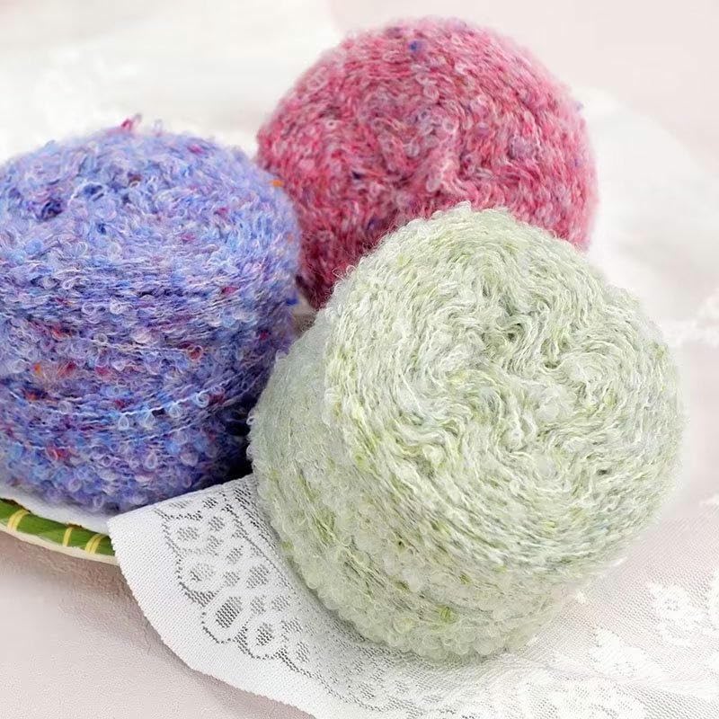 5/10 Piezas 50 g Hilo Bouclé de Colores, Mezcla de Lana, para Tejer a Mano, para Tejer suéteres, Gorros, Bufandas y Mantas