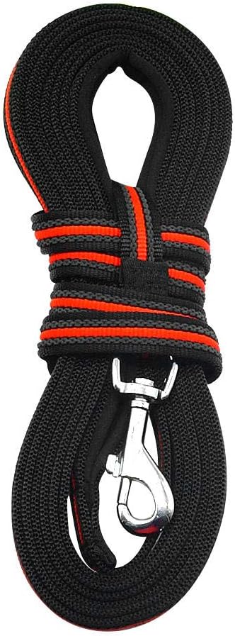 Dog Leash Lead Nylon Orange Dog Tracking Leash Long Leads Nylon Training Walking 3M 5M 10M 15M for Medium Large Dogs Soft Padded Handle 10M