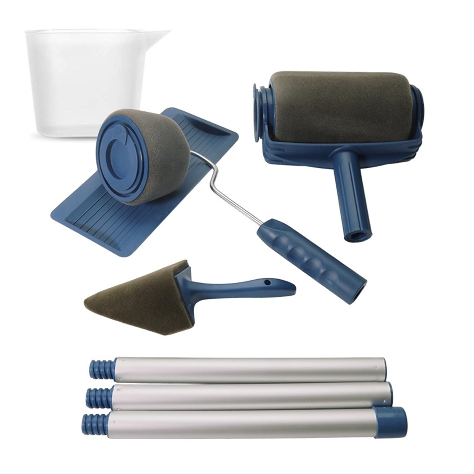 Farbroller-Pinsel-Set mit Griff, multifunktionale Schwammpinsel for Haushaltswanddekoration, Malwerkzeuge