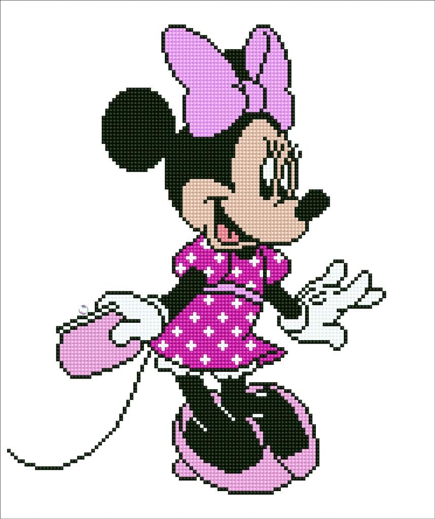 Vervaco Diamond Painting Kit: Disney Minnie with Jewellery, Multi-Colour, 35 x 42cm
