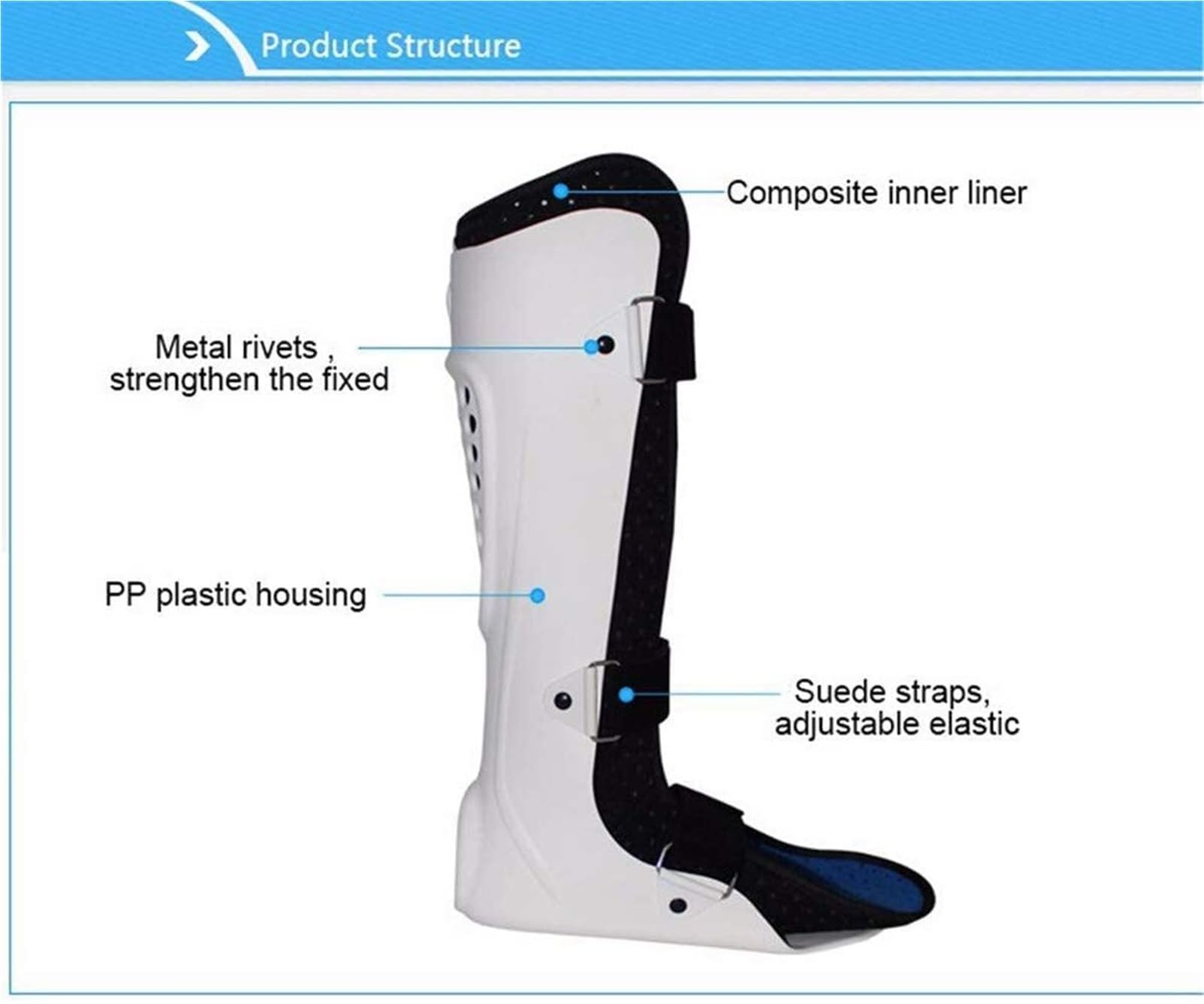 Walker Boot Bota médica Protección del Tobillo Soporte Fijo, Equipo de Entrenamiento de rehabilitación, for esguinces y fracturas Bota de Tobillo(Right,S)