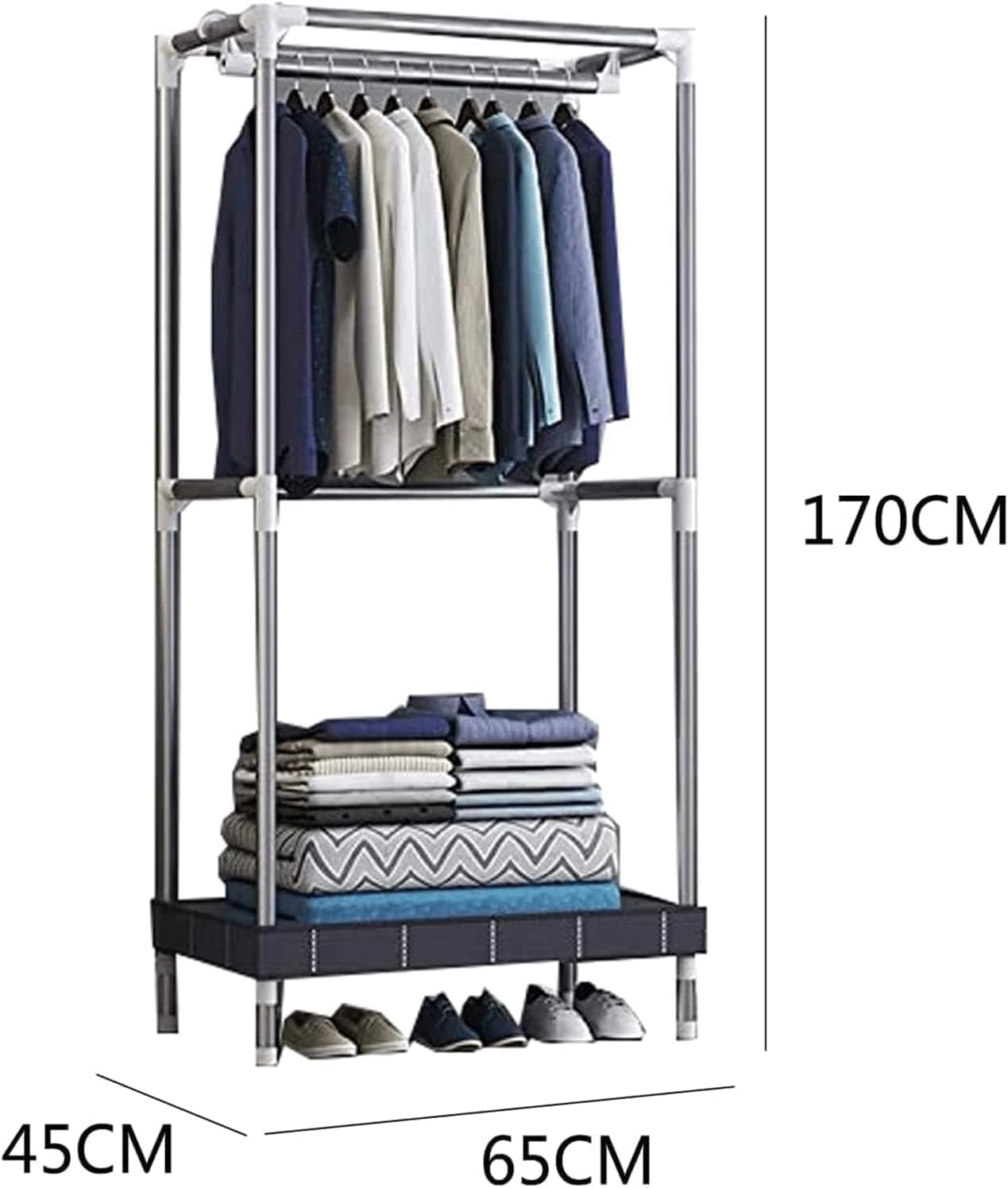 Portable Closet Foldable Wardrobe Closet Fabric Oxford Closet Steel Pipe Portable Closet 25.6in × 17.7in × 67in Portable Clothes Closet Spacious