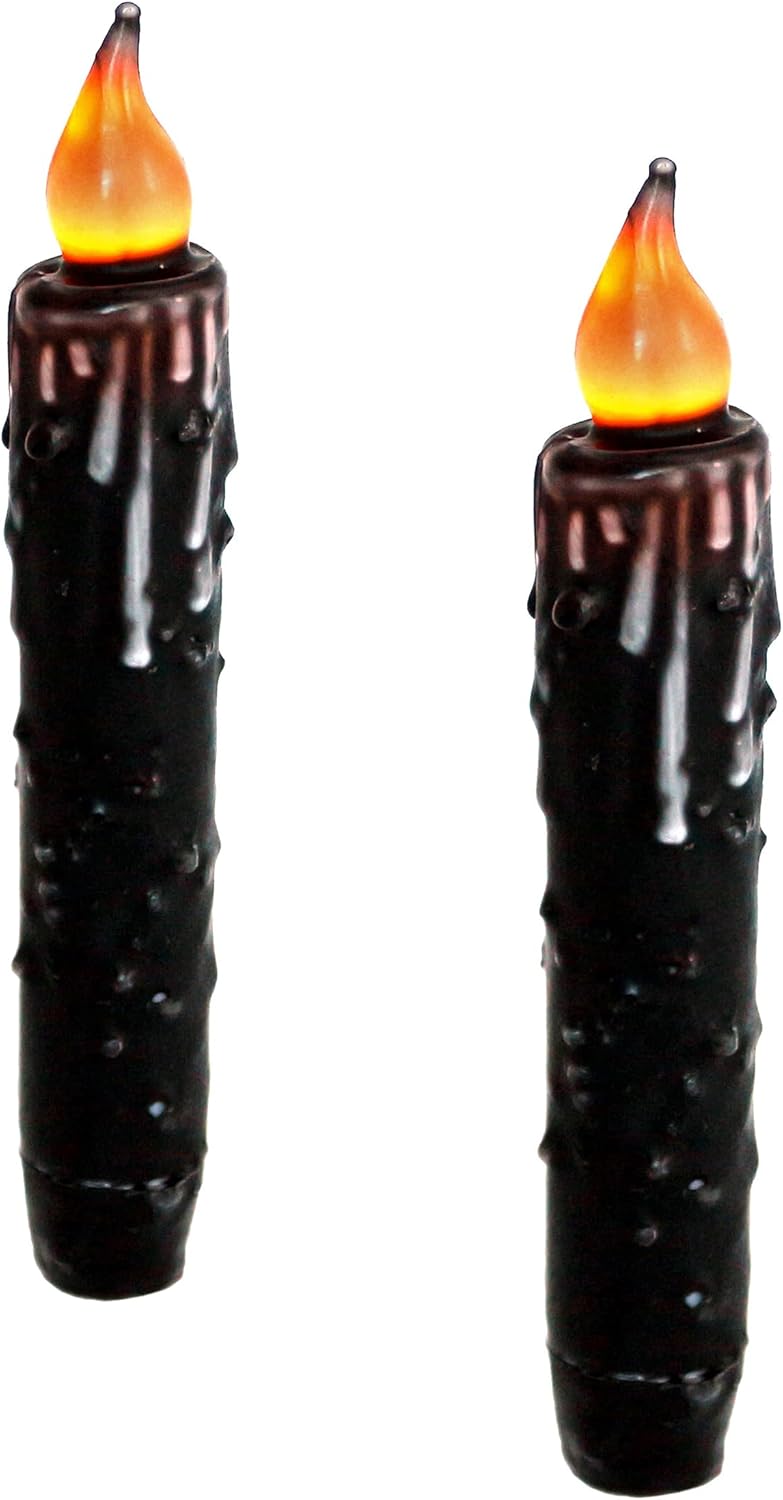 Buy Flamelss Taper Candles Primitive,Battery Operated Timer Taper