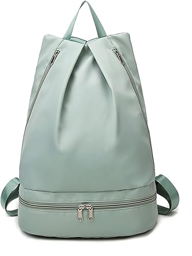 Mochila de natación seca y húmeda con compartimento para zapatos, mochila de moda casual para mujeres y hombres, Verde, Verde