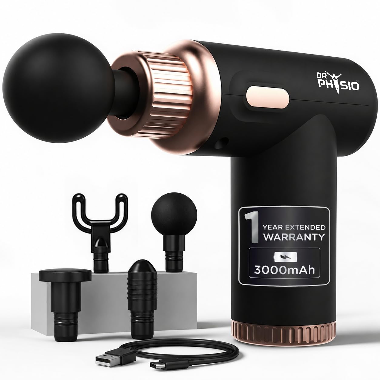 Dr Physio USA Dynamo 1034 Percussion Gun Massager for Full Body Pain Relief, Rechargeable Cordless Deep Tissue Massage Machine for Legs & Arms, Use at Home, Gym & During Travel-picture-18
